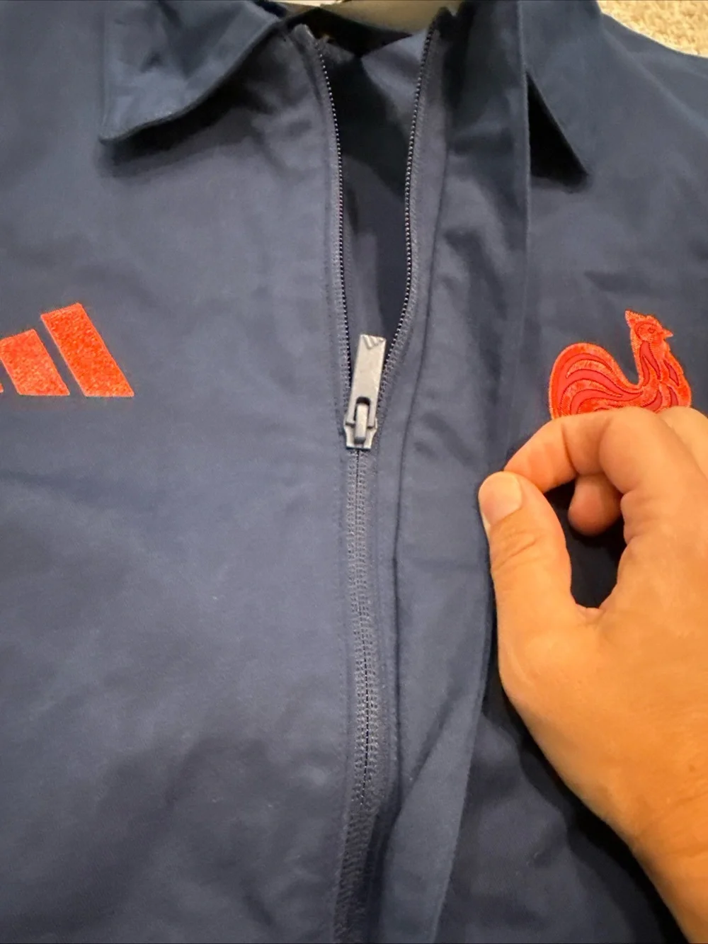 Men’s Size Small Adidas France Rugby Full Zip Jacket JM5016